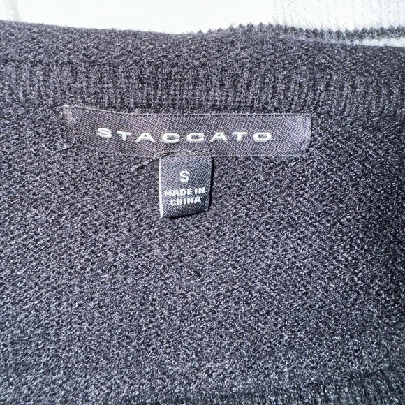 Staccato Striped Black and White Sweater Size Small - Picture 6 of 9